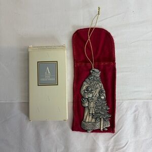 Avon Fine Collectibles Pewter Santa Ornament 1993 w Box